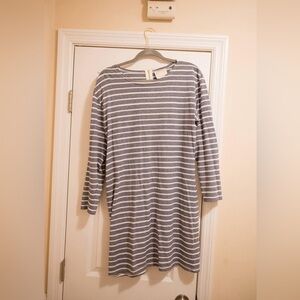 Super cute nautical striped 3/4 sleeve womens dress size L